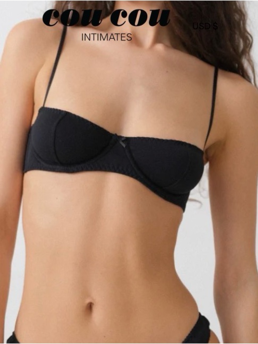 Coucou Intimates Black The Teacup Bra